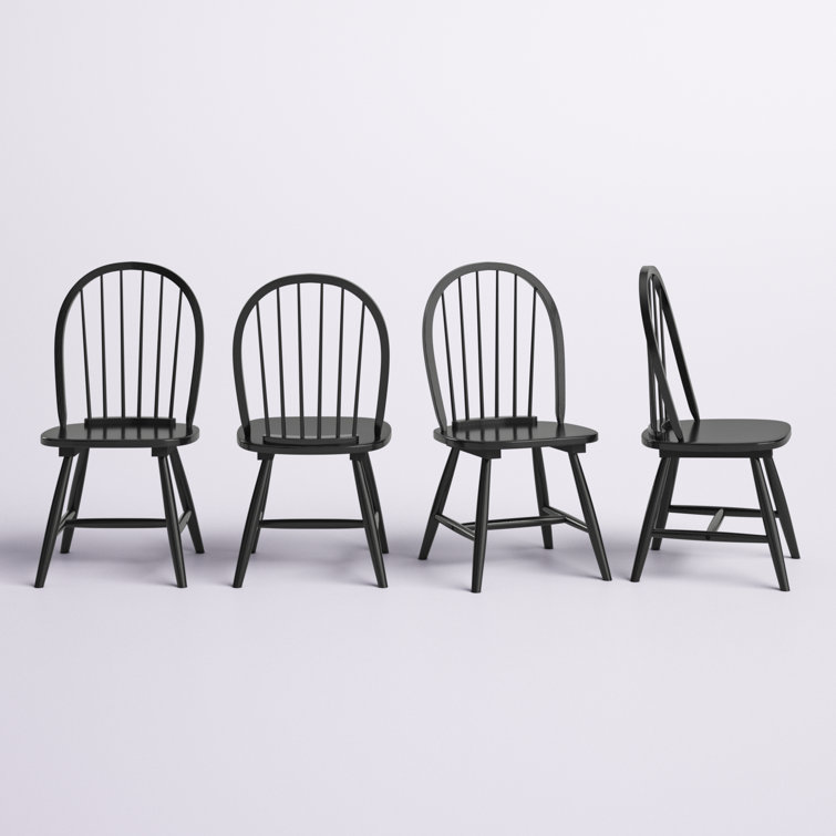 Black windsor chairs set best sale of 4